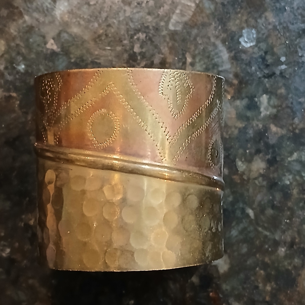 Gold and Bronze Textured Cuff Bracelet